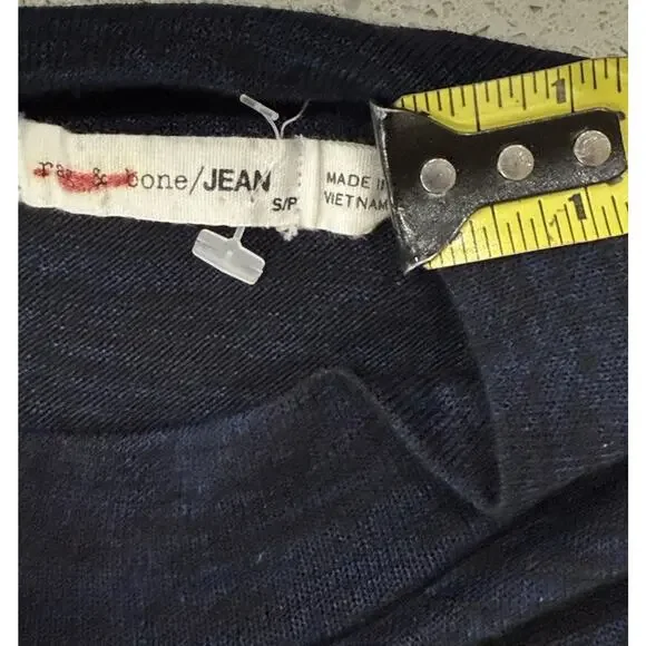 Rag & Bone Hudson Mock Neck Tank Top Petite Small Sleeveless Blue Minimalist - Picture 7 of 9